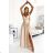 299-8 CHIARA elegant satin maxi dress with straps - gold