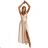 299-8 CHIARA elegant satin maxi dress with straps - gold