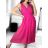 Overal společenské 3/4 nohaice bez rukávu dámský (S/M ONE SIZE) ITALSKÁ MÓDA IM323300 S/M purple