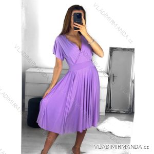 Women's Lace Cotton Short Sleeve Dress (S/M ONE SIZE) ITALIAN FASHION IMM23M7267