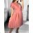 Šaty košilové dlouhý rukáv dámské (S/M ONE SIZE) ITALSKÁ MÓDA IMWB22192 S/M Old-pink