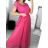 Women's Long Lace Casual Short Sleeve Dress (S/M ONE SIZE) ITALIAN FASHION IMM23M9108