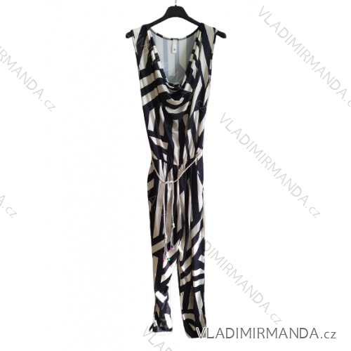 Women's sleeveless icecool overall (S / M ONE SIZE) ITALIAN FASHION IMM22647 S/M Black and white