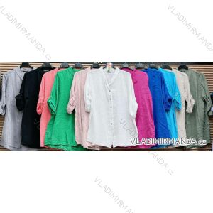 Women's oversized cotton long sleeve shirt (S / M ONE SIZE) ITALIAN FASHION IMWM221600