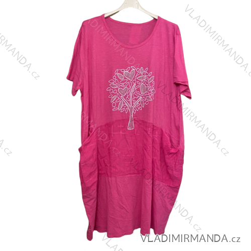 Women's short sleeve tunic (uni xL / 2XL) TURKISH FASHION TM9200691 pink 3xl / 4xl