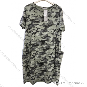Summer Oversized Short Sleeve Camouflage Women's Dress (UNI S / M) ITALIAN FASHION IMD20431
