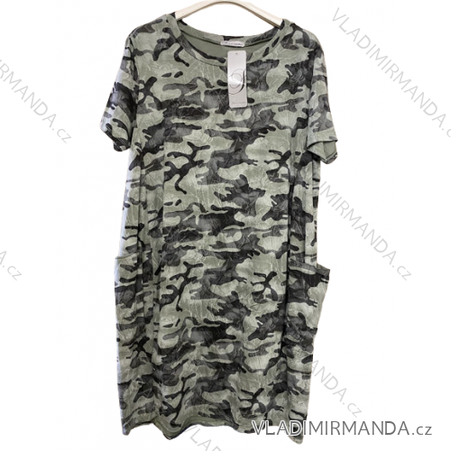 Summer Oversized Short Sleeve Camouflage Women's Dress (UNI S / M) ITALIAN FASHION IMD20431 L/XL Masked