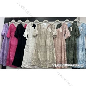 Summer Lace Short Sleeve Dress, Oversized (L / XL / 2XL ONE SIZE) ITALIAN FASHION IMWD22064