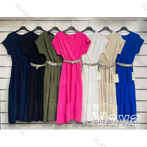 Women's Elegant Long Short Sleeve Dress (S / M ONE SIZE) ITALIAN FASHION IMWM217229