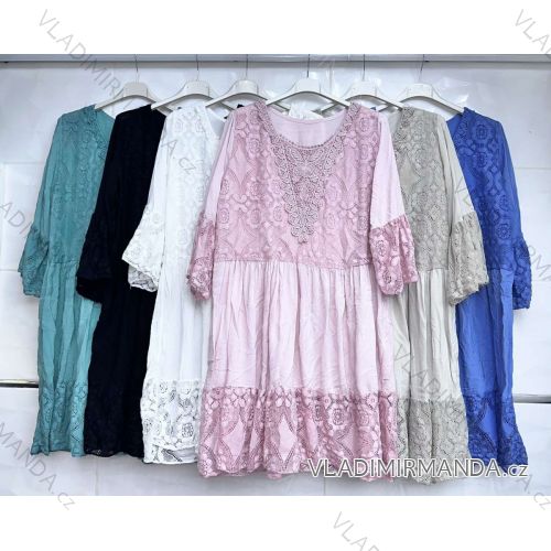 Women's Long Chiffon Short Sleeve Dress (S/M ONE SIZE) ITALIAN FASHION IMWGS231048