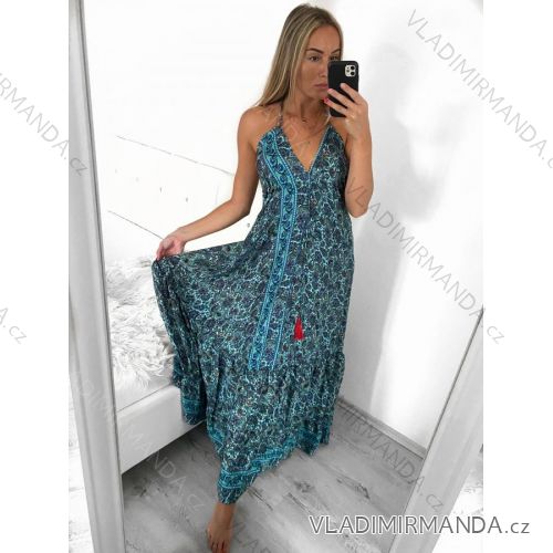 Ladies Long Sleeved Dress (S / M ONE SIZE) ITALIAN FASHION IMM211555 S/M blue