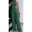Women's Summer Long Pants and Sleeveless Crop Top Set (S/M ONE SIZE) ITALIAN FASHION IMPGM233867/3868