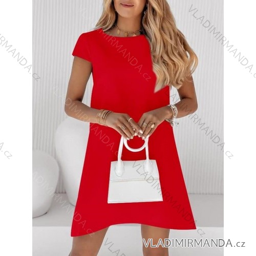 Dress oversize short sleeve womens (UNI S-L) ITALIAN FASHION IMD20187 S/M red