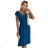 425-5 MATILDE Dress with a neckline and short sleeves - sea color with glitter