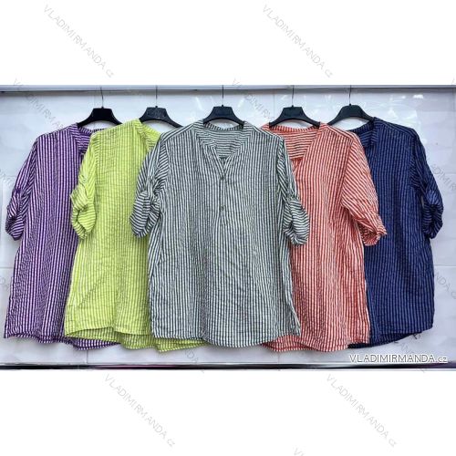 Women's Stripe Long Sleeve Shirt (S/M ONE SIZE) ITALIAN FASHION IMWC232596