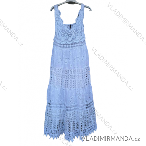 Women's Long Summer Boho Lace Strapless Dress (S/M ONE SIZE) ITALIAN FASHION IM823010