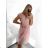 Šaty letní krátký rukáv dámské (S/M ONE SIZE) ITALSKÁ MÓDA IM322183 S/M Old-pink