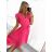 Šaty letní krátký rukáv dámské (S/M ONE SIZE) ITALSKÁ MÓDA IM322183 S/M Old-pink