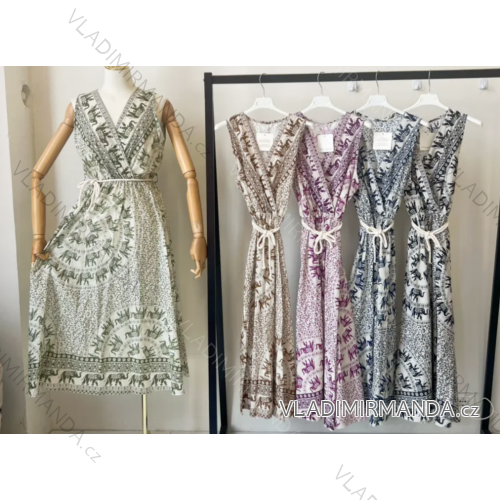 Women's Sleeveless Summer Dress (S/M ONE SIZE) ITALIAN FASHION IMPEM2323182