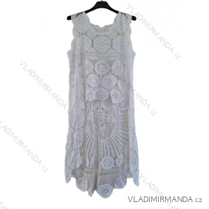 Women's Long Linen Shirt Dress Long Sleeve (S/M ONE SIZE) ITALIAN FASHION IMPLI2272014