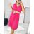 Šaty letní krátký rukáv dámské (S/M ONE SIZE) ITALSKÁ MÓDA IM322183 M / L Old-pink
