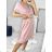 Šaty letní krátký rukáv dámské (S/M ONE SIZE) ITALSKÁ MÓDA IM322183 M / L Old-pink