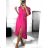 Women's Long Summer Shirt Short Sleeve Dress (S/M ONE SIZE) ITALIAN FASHION IMWY23133