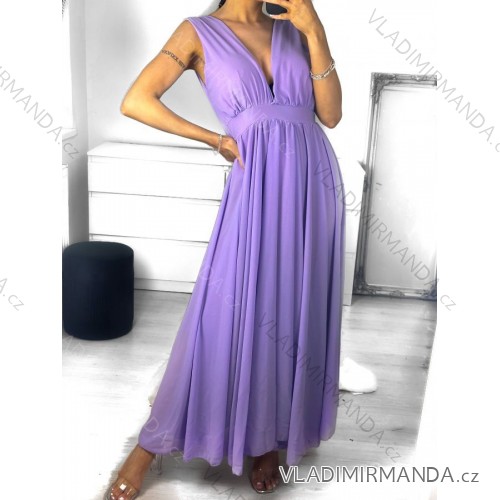 Šaty letní na ramínka dámské (S/M ONE SIZE) ITALSKÁ MÓDA IMPBB22B21841 S/M purple