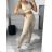 Women's long sports top and leggings set (S/M ONE SIZE) ITALIAN FASHION IMPLP23001/DU S/M beige