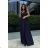 Women's Plus Size (42-46) Long Elegant Party Sleeveless Dress POLISH FASHION PMLBC23265-10 dark blue 40