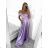 Carmen long strapless elegant satin women's dress (S/M ONE SIZE) ITALIAN FASHION IMPBB22B22735/DR - lime green - S/M