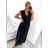 Women's Lace Cotton Short Sleeve Women's Dress (S / M ONE SIZE) ITALIAN FASHION IMWM215877 S/M black
