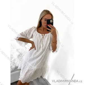 Women's Summer Boho Lace Short Sleeve Dress (S/M ONE SIZE) ITALIAN FASHION IM823013/DU