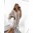 Women's Summer Boho Lace Long Sleeve Dress (S/M ONE SIZE) ITALIAN FASHION IM823014