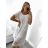 Women's Long Chiffon Short Sleeve Dress (S/M ONE SIZE) ITALIAN FASHION IMWGM23456