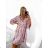 Women's Plus Size Oversize Long Sleeve Summer Dress (S/M/L/XL/2XL ONE SIZE) ITALIAN FASHION IMPLI235543