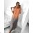 Women's summer long dress with straps (S/M/L/XL/2XL ONE SIZE) ITALIAN FASHION IMFF23002/DU XL/2XL orange