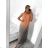 Women's summer long dress with straps (S/M/L/XL/2XL ONE SIZE) ITALIAN FASHION IMFF23002/DU XL/2XL orange