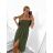 Women's Long Carmen Short Sleeve Dress (S/M ONE SIZE) ITALIAN FASHION IMPGM2323171/DU S/M Beige