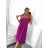 Women's Long Carmen Short Sleeve Dress (S/M ONE SIZE) ITALIAN FASHION IMPGM2323171/DU S/M Beige