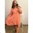 Women's Plus Size Summer Leisure Long Sleeve Dress (L/XL/2XL ONE SIZE) ITALIAN FASHION IMN23ABBY