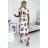 434-7 LISA Pleated midi dress with a neckline and frills - burgundy roses