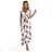 434-7 LISA Pleated midi dress with a neckline and frills - burgundy roses
