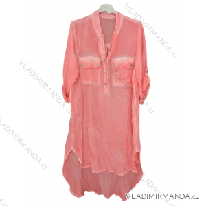 Casual Oversize Shirt Dress Long Sleeve Women Plus Size (S/M/L/XL ONE SIZE) ITALIAN FASHION IMD22512/DU