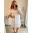 Women's lace wide wide strapless dress (uni s / m) ITALIAN MODA IM920096 2XL/3XL white