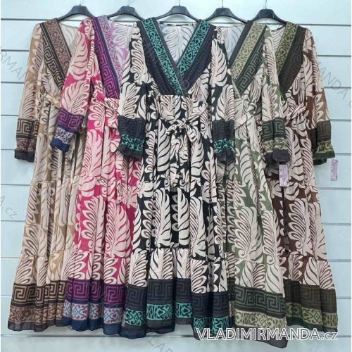 Women's Long Summer Chiffon Long Sleeve Dress (S/M ONE SIZE) ITALIAN FASHION IMWP232629