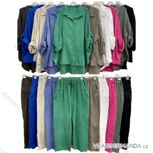 Women's Plus Size Long Pants and Long Sleeve Shirt Set (3XL/4XL ONE SIZE) POLISH FASHION IMWT232651