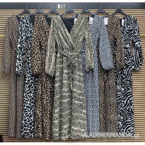 Women's Long Chiffon Long Sleeve Dress (S/M ONE SIZE) ITALIAN FASHION IMWD223346