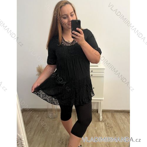 Women's Elegant Glitter Long Sleeve Dress (S/M/L/XL ONE SIZE) ITALIAN FASHION IMBM22010 black XL/2XL