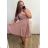 Women's Long Knitted Turtleneck Short Sleeve Dress (S/M ONE SIZE) ITALIAN FASHION IMM22FD51751 XL/2XL Royal blue